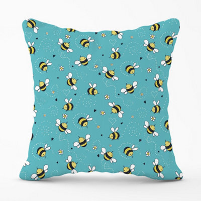 Warren Reed Designer Hand Drawn Busy Bees Cushions 60Cm X 60Cm - image 1