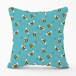 Warren Reed Designer Hand Drawn Busy Bees Cushions 60Cm X 60Cm - thumbnail 1