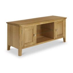 Alba Oak 120Cm Large Tv Unit - Fully Assembled By Roseland Furniture