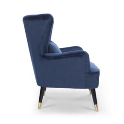 Velvet Blue Accent Wingback Chair - thumbnail 5