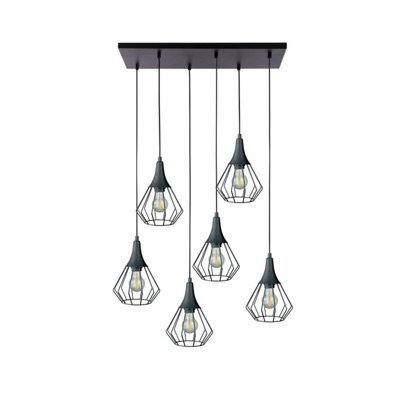 Luminosa Lighting Luminosa Selene Cluster Pendant Ceiling Light Black 6X E27 - image 1