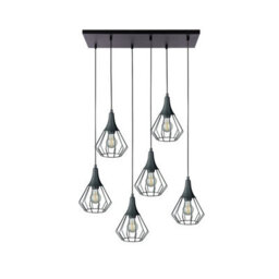 Luminosa Lighting Luminosa Selene Cluster Pendant Ceiling Light Black 6X E27 - thumbnail 1