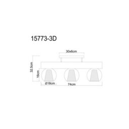 Luminosa Lighting Luminosa Barry I Ceiling Spotlight Bar Matt Black Amber Glass Shade 3X E27 - thumbnail 6