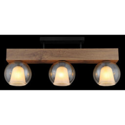 Luminosa Lighting Luminosa Barry I Ceiling Spotlight Bar Matt Black Amber Glass Shade 3X E27 - thumbnail 5