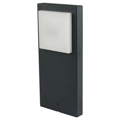 GoodHome Lutak Contemporary Dark Grey Mains-Powered 1 Lamp Integrated Led Outdoor Post Light (H)400mm - image 1