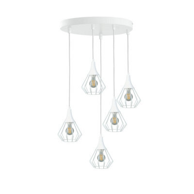 Luminosa Lighting Luminosa Selene Cluster Pendant Ceiling Light White 5X E27 - image 1