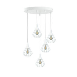 Luminosa Lighting Luminosa Selene Cluster Pendant Ceiling Light White 5X E27 - thumbnail 1
