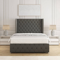 Bsspoke Faye Divan Bed Set Grey Plush Velvet With 54Inch Headboard & Footboard & No Mattress No Drawers In 4Ft 4Ft6 5Ft 6Ft - thumbnail 3