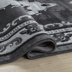 Wadan 80X320 Cm Dark Grey Gewels Traditional Rug, 10mm Soft Pile Washable Area Rugs, Classic Oriental Rug For Home And Office - thumbnail 4