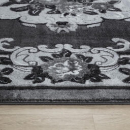 Wadan 80X320 Cm Dark Grey Gewels Traditional Rug, 10mm Soft Pile Washable Area Rugs, Classic Oriental Rug For Home And Office - thumbnail 2