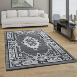 Wadan 80X320 Cm Dark Grey Gewels Traditional Rug, 10mm Soft Pile Washable Area Rugs, Classic Oriental Rug For Home And Office - thumbnail 1