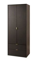 Madrid 2 Door 2 Drawer Wardrobe In Black Ash (Ready Assembled) - thumbnail 5