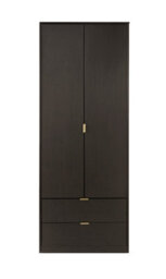 Madrid 2 Door 2 Drawer Wardrobe In Black Ash (Ready Assembled) - thumbnail 4