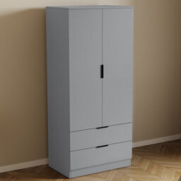 Lassic Vida Designs Trega 3 Piece Bedroom Set (2 Drawer Bedside Chest, 4 Drawer Chest, 2 Door 2 Drawer Wardrobe) Grey - thumbnail 2