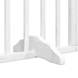Walplus White Dog Gate With Door Foldable 6 Panels 480 Cm Poplar Wood - thumbnail 6