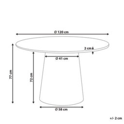 Beliani Dining Table Oyen Dark Brown 120 Cm 120 Cm - thumbnail 3