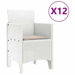 Berkfield Modern Garden Dining Set With Cushion 13 Pcs White And Light Grey - thumbnail 5