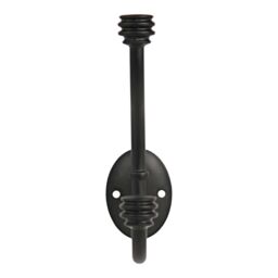 GoodHome Cap End Black Zinc Alloy Wall-Mounted Hat & Coat Hook (H)126mm (D)35mm - thumbnail 2