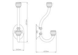 GoodHome Cap End Black Zinc Alloy Wall-Mounted Hat & Coat Hook (H)126mm (D)35mm - thumbnail 5
