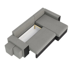 Kansas Corduroy Corner Sofa With Storage And Pouffes Universal Left Or Right Hand Side Modern Design Brown - thumbnail 3