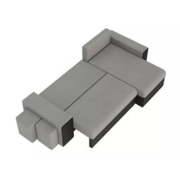 Kansas Corduroy Corner Sofa With Storage And Pouffes Universal Left Or Right Hand Side Modern Design Brown - thumbnail 4