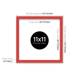 11X11 Red Picture Frame (27.9 X 27.9Cm) Poster, Photo, Artwork, Gallery Wall Or Print - thumbnail 3