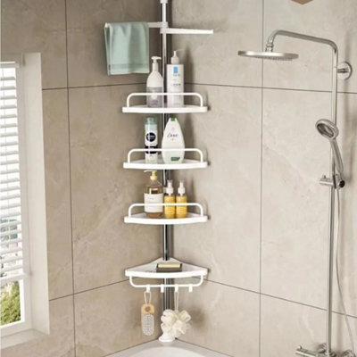 4-Tier Telescopic Corner Shower Caddy & Bathroom Storage Organizer - image 1