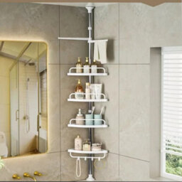4-Tier Telescopic Corner Shower Caddy & Bathroom Storage Organizer - thumbnail 4