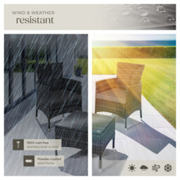 Tectake Garden Furniture Set Lucerne - 2 Armchairs, Coffee Table, Two Sets Of Cushion Covers - Grey - thumbnail 7