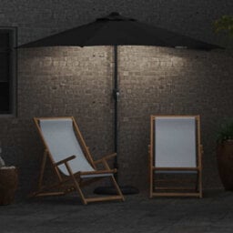 Berkfield Modern Garden Parasol Black 280 Cm Diameter Fabric - thumbnail 4