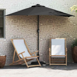 Berkfield Modern Garden Parasol Black 280 Cm Diameter Fabric - thumbnail 2