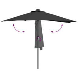 Berkfield Modern Garden Parasol Black 280 Cm Diameter Fabric - thumbnail 9