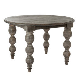 Wyld Haus Montaine 1200 mm Round Farmhouse Dining Table Mid-Century Turned Legs Soft Grey - thumbnail 2