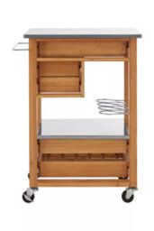 Orsina Sturdy Bamboo Four Drawer Kitchen Trolley, Compact Design Kitchen Trolley For Guests, Multi Tier Trolley - thumbnail 4
