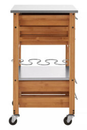 Orsina Sturdy Bamboo Four Drawer Kitchen Trolley, Compact Design Kitchen Trolley For Guests, Multi Tier Trolley - thumbnail 3