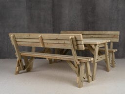 Arbor Garden Solutions Victoria Wooden Picnic Bench And Table Set, Outdoor Dining Set With Backrest (5Ft, Natural Finish) - thumbnail 4