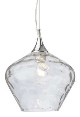 Luminosa Lighting Luminosa Titan Dome Pendant Light Chrome With Clear Glass