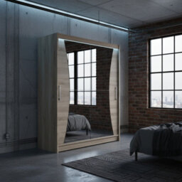 Westa Ix 150 Elegant Mirrored Sliding Truffle Wardrobe For Contemporary Interiors With Rgb Led Colorful - thumbnail 2
