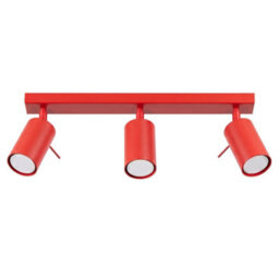 Sollux Lighting Ring Steel Red 3 Lights Modern Ceiling Lamps