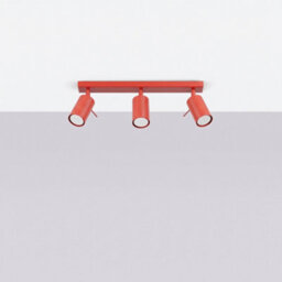 Sollux Lighting Ring Steel Red 3 Lights Modern Ceiling Lamps - thumbnail 2