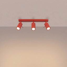 Sollux Lighting Ring Steel Red 3 Lights Modern Ceiling Lamps - thumbnail 3