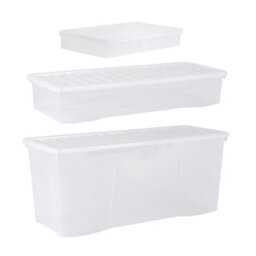 Wham Festive 3 Piece Tree, Decoration & Bauble Storage Boxes Clear (1X 133L Crystal, 1X 55L Crystal, 1X Bauble Box) - thumbnail 3