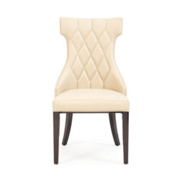 Furniture 48 Freya Cream Faux Leather Dining Chairs (Pair) - thumbnail 1
