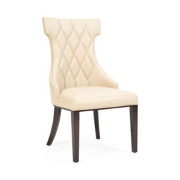 Furniture 48 Freya Cream Faux Leather Dining Chairs (Pair) - thumbnail 2