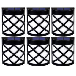 Taylor & Brown 6 Pack Solar Fence Lights, 6 Led Waterproof Outdoor Lamps For Garden, Patio, Yard, Stairs, Wall, Gate