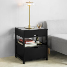 Sobuy Frg258-Sch, Bedside Table With 2 Drawers, Night Table Stand End Table Side Table, Black,w45Xd37.5Xh55 - thumbnail 2