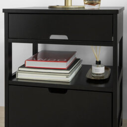 Sobuy Frg258-Sch, Bedside Table With 2 Drawers, Night Table Stand End Table Side Table, Black,w45Xd37.5Xh55 - thumbnail 6
