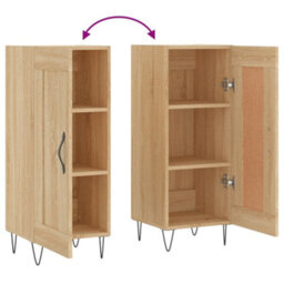 Berkfield Sideboard Sonoma Oak 34.5X34X90 Cm Engineered Wood - thumbnail 9