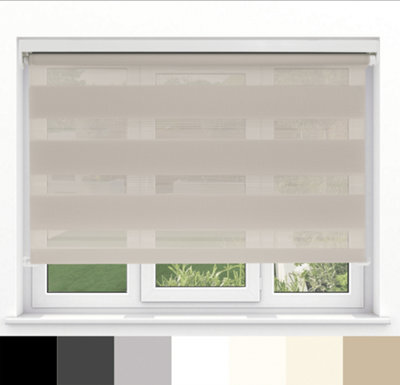 Caecus Blinds Day & Night Zebra Roller Blind Light Grey 100Cm X 210Cm - image 1
