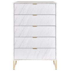 Nanjing 5 Drawer Chest Of Drawers In Marble (Ready Assembled) - thumbnail 1